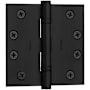 Baldwin 4" x 4" Solid Brass Square Corner Ball Bearing Mortise Hinge - Single Hinge Satin Black