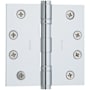 Baldwin 4" x 4" Solid Brass Square Corner Ball Bearing Mortise Hinge - Single Hinge Polished Chrome