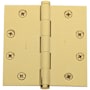 Baldwin 4-1/2" Wide Plain Bearing Square Corner Mortise Door Hinge from the Estate Collection - Single Hinge Lifetime Polished Brass