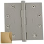 Baldwin 4-1/2" Wide Plain Bearing Square Corner Mortise Door Hinge from the Estate Collection - Single Hinge Vintage Brass