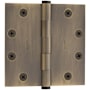 Baldwin 4-1/2" Wide Plain Bearing Square Corner Mortise Door Hinge from the Estate Collection - Single Hinge Satin Brass and Black