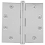 Baldwin 4-1/2" Wide Plain Bearing Square Corner Mortise Door Hinge from the Estate Collection - Single Hinge Polished Chrome