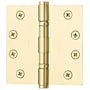 Baldwin 4-1/2" Wide Ball Bearing Square Corner Mortise Door Hinge from the Estate Collection - Single Hinge Lifetime Polished Brass