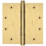 Baldwin 4-1/2" Wide Ball Bearing Square Corner Mortise Door Hinge from the Estate Collection - Single Hinge Lifetime Satin Brass