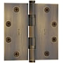 Baldwin 4.5" x 4.5" Solid Brass Square Corner Ball Bearing Mortise Hinge - Single Hinge Satin Brass and Black