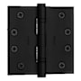Baldwin 4.5" x 4.5" Solid Brass Square Corner Ball Bearing Mortise Hinge - Single Hinge Satin Black