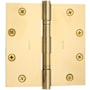 Baldwin 5" x 5" Solid Brass Square Corner Ball Bearing Mortise Hinge - Single Hinge Lifetime Polished Brass