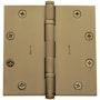 Baldwin 5" x 5" Solid Brass Square Corner Ball Bearing Mortise Hinge - Single Hinge Vintage Brass