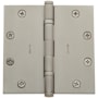 Baldwin 5" x 5" Solid Brass Square Corner Ball Bearing Mortise Hinge - Single Hinge Lifetime Satin Nickel