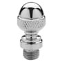 Baldwin Solid Brass Acorn Tip Finial for Square Corner Hinges (Quantity 2) Polished Chrome