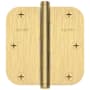 Baldwin 3-1/2" Wide Plain Bearing 5/8" Radius Corner Mortise Door Hinge from the Estate Collection - Single Hinge Lifetime Satin Brass