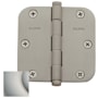 Baldwin 3-1/2" Wide Plain Bearing 5/8" Radius Corner Mortise Door Hinge from the Estate Collection - Single Hinge Lifetime Satin Nickel