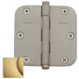 Baldwin 3-1/2" Wide Plain Bearing 5/8" Radius Corner Mortise Door Hinge from the Estate Collection - Single Hinge Satin Brass and Brown