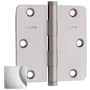 Baldwin 3.5" x 3.5" Solid Brass 1/4" Radius Corner Plain Bearing Mortise Hinge - Single Hinge Lifetime Polished Nickel