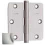 Baldwin 3.5" x 3.5" Solid Brass 1/4" Radius Corner Plain Bearing Mortise Hinge - Single Hinge Lifetime Satin Nickel