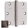 Baldwin 3.5" x 3.5" Solid Brass 1/4" Radius Corner Plain Bearing Mortise Hinge - Single Hinge Venetian Bronze