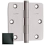 Baldwin 3.5" x 3.5" Solid Brass 1/4" Radius Corner Plain Bearing Mortise Hinge - Single Hinge Satin Black