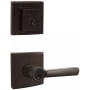 Baldwin Spyglass Single Cylinder Keyed Entry Lever Set and Square Deadbolt Combo with SmartKey from the Prestige Collection Venetian Bronze