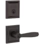 Baldwin Torrey Pines Single Cylinder Keyed Entry Lever Set and Low Profile Square Deadbolt Combo with SmartKey from the Prestige Collection Venetian Bronze