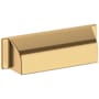 Baldwin Transitional 4 Inch Center to Center Cup Cabinet Pull from the Estate Collection Lifetime Polished Brass