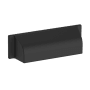 Baldwin Transitional 4 Inch Center to Center Cup Cabinet Pull from the Estate Collection Satin Black