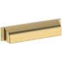 Baldwin Transitional 6 Inch Center to Center Cup Cabinet Pull from the Estate Collection Lifetime Satin Brass