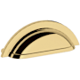 Baldwin Cup 4 Inch Center to Center Cup Cabinet Pull from the Estate Collection Lifetime Polished Brass