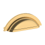 Baldwin Cup 4 Inch Center to Center Cup Cabinet Pull from the Estate Collection Lifetime Satin Brass