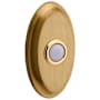 Baldwin 3" x 2" Illuminated Oval Door Bell from the Estate Collection Satin Brass and Brown