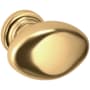Baldwin Oval 1-1/8 Inch Oval Cabinet Knob from the Estate Collection Non-Lacquered Brass