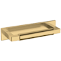 Baldwin Gramercy 4 Inch Center to Center Handle Cabinet Pull and Backplate from the Estate Collection Non-Lacquered Brass