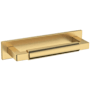 Baldwin Gramercy 4 Inch Center to Center Handle Cabinet Pull and Backplate from the Estate Collection Lifetime Satin Brass