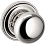 Baldwin 5000 Privacy Door Knob Set with 5048 Rose from the Estate Collection Lifetime Polished Nickel