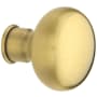Baldwin Single Estate Knob without Rosettes Locking/Latching Mechanism Purchased Separately
 Satin Brass and Brown