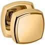 Baldwin 5011 Passage Door Knob Set with 5058 Rose from the Estate Collection Non-Lacquered Brass