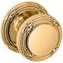 Baldwin 5013 Passage Door Knob Set with 5021 Rose from the Estate Collection Lifetime Polished Brass