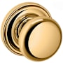 Baldwin 5015 Passage Door Knob Set with 5048 Rose from the Estate Collection Non-Lacquered Brass