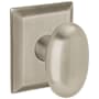 Baldwin Pair of Oval Estate Door Knob set without Rosettes Locking/Latching Mechanisms Purchased Separately Lifetime Satin Nickel