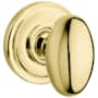 Baldwin 5025 Non-Turning One-Sided Dummy Door Knob with 5048 Rose from the Estate Collection Non-Lacquered Brass