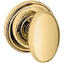 Baldwin 5025 Privacy Door Knob Set with 5048 Rose from the Estate Collection Non-Lacquered Brass