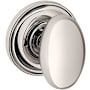 Baldwin 5025 Privacy Door Knob Set with 5048 Rose from the Estate Collection Lifetime Polished Nickel