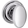 Baldwin 5025 Privacy Door Knob Set with 5048 Rose from the Estate Collection Polished Chrome