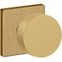 Baldwin 5055 Non-Turning Two-Sided Dummy Door Knob Set with R017 Rose from the Estate Collection Satin Brass and Brown