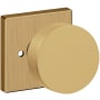 Baldwin 5055 Privacy Door Knob Set with R017 Rose from the Estate Collection Satin Brass and Brown