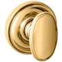 Baldwin 5057 Non-Turning One-Sided Dummy Door Knob with 5048 Rose from the Estate Collection Lifetime Polished Brass