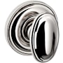 Baldwin 5057 Non-Turning One-Sided Dummy Door Knob with 5048 Rose from the Estate Collection Lifetime Polished Nickel