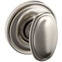 Baldwin 5057 Non-Turning One-Sided Dummy Door Knob with 5048 Rose from the Estate Collection Lifetime Satin Nickel