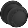 Baldwin 5064 Passage Door Knob Set with 5004 Rose from the Estate Collection Satin Black