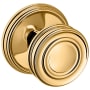 Baldwin 5066 Non-Turning Two-Sided Dummy Door Knob Set with 5078 Rose from the Estate Collection Non-Lacquered Brass