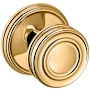 Baldwin 5066 Non-Turning One-Sided Dummy Door Knob with 5078 Rose from the Estate Collection Non-Lacquered Brass